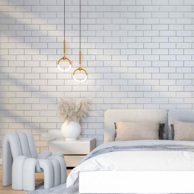 Панель стінова 700х700х4мм Біла цегла зі сріблом SW-00001502