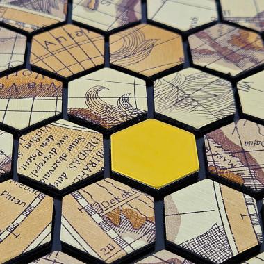 Самоклеюча алюмінієва плитка 300х300х3мм Золота луска SW-00001934