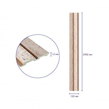 Рейка декоративна PS 2900х120х12мм Кремовий мармур із золотими вкрапленнями SW-00001748