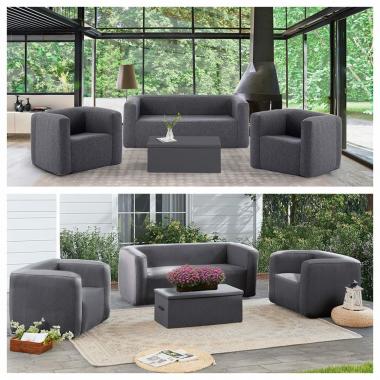 Комплект надувних меблів диван і крісло Сірий SW-00002658