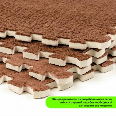 Пол-пазл плюшевый 30х30х1см Коричневый (D) SW-00002082