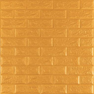 3D панель самоклеюча 700х770х5мм цегла Золото (011-5) SW-00000147