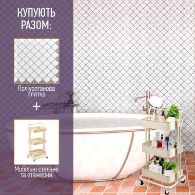 Етажерка мобільна триярусна універсальна з металу 46,5х29х77,5см Чорна SW-00002099