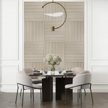 Покриття вінілове самоклеюче 3D рейки 600х600х2,8мм Дуб перлинний пісок SW-00002200