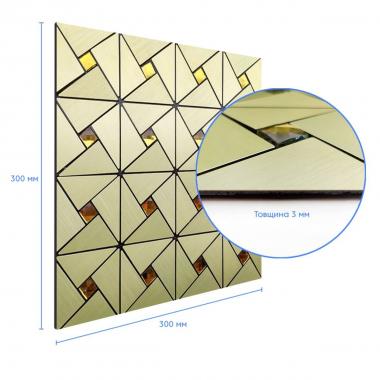 Самоклеюча алюмінієва плитка Зелене золото зі стразами SW-00001172