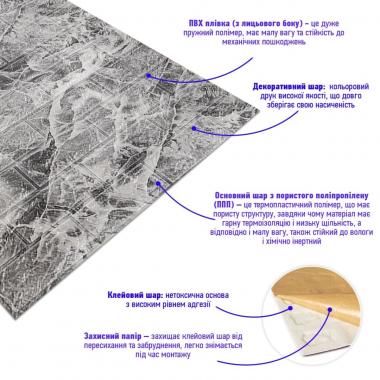 Самоклеющаяся 3D панель под черный мрамор в рулоне 3080x700x3мм (R061-3) SW-00001395