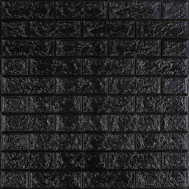 3D панель самоклеющаяся 700x770x3мм кирпич Черный (019-3) SW-00000584