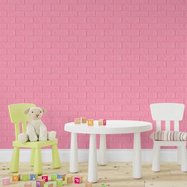 3D панель самоклеющаяся 700х770х3мм кирпич Розовый (004-3) SW-00000231