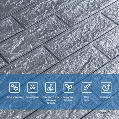 3D панель самоклеющаяся 700х770х3мм кирпич Серебро (017-3) SW-00000230