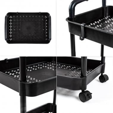 Етажерка мобільна чотириярусна універсальна пластикова 41х25х101см Чорна SW-00002108