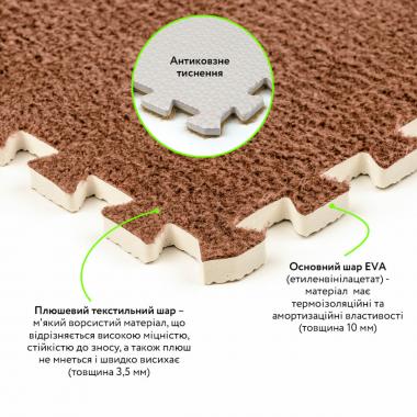 Пол-пазл плюшевый 30х30х1см Коричневый (D) SW-00002082