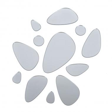 Зеркальный декор акриловый самоклеющийся Камешки серебро, 12шт (D) SW-00002496