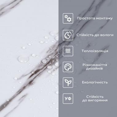 Самоклеюча вінілова плитка в рулоні 600х3000х2мм Білий мармур з прожилками Глянсова SW-00001285