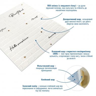 Панель стінова 3D 700х700х4мм Напис із золотом SW-00001979