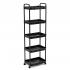Етажерка мобільна п'ятиярусна універсальна пластикова 41х25х127см Чорна SW-00002109