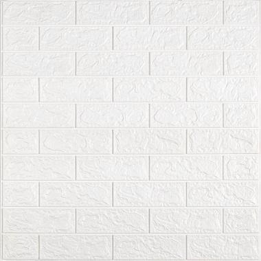 3D панель самоклеюча цегла 690х780х5мм Білий Матовий (001-5M) SW-00000587