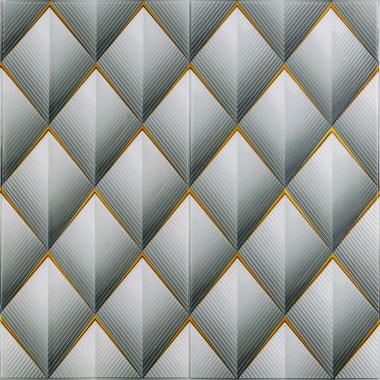 Панель стінова 3D 675х675х6мм Ромб сірий SW-00001986