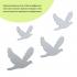 Зеркальный декор акриловый самоклеющийся Птицы серебро, 6шт (D) SW-00002520