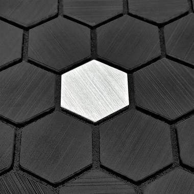 Самоклеюча алюмінієва плитка 300х300х3мм Чорна мозаїка SW-00001929