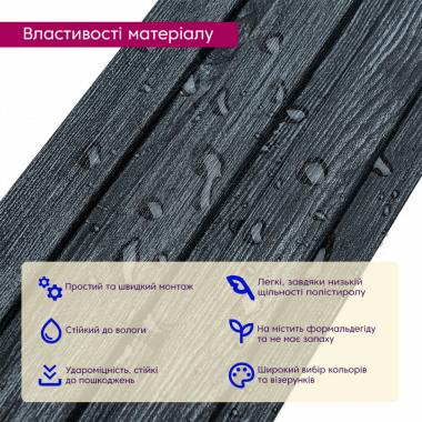 Рейка декоративная PS 2900х115х12мм Темный графит SW-00002128