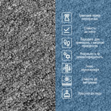 Плитка під ковролін без клейового шару 500х500х3мм Графіт SW-00002709