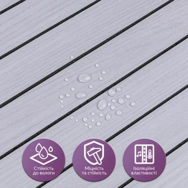 Покрытие виниловое самоклеющееся 3D Рейки в рулоне Белый Графит 600х2900х3мм (D) SW-00002900