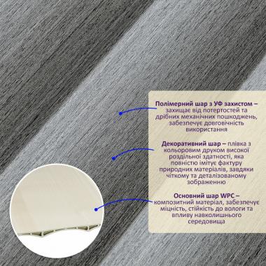 Рейка декоративна WPC стінова 205х14х2900мм SW-00003020