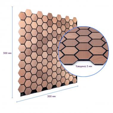 Самоклеющаяся алюминиевая плитка 300х300х3мм Золотые соты SW-00001924