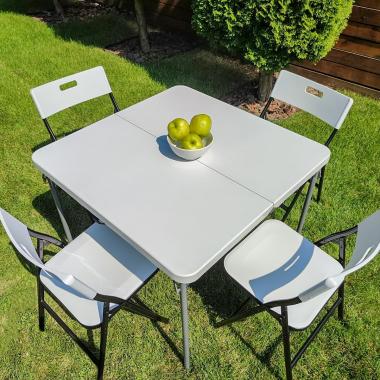 Набір мебелів складний (Стіл і 4 стільця), Білий (з сумкою) SW-00001540