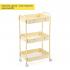 Етажерка мобільна триярусна универсальная з металу 45х30х78см Кремова SW-00002113