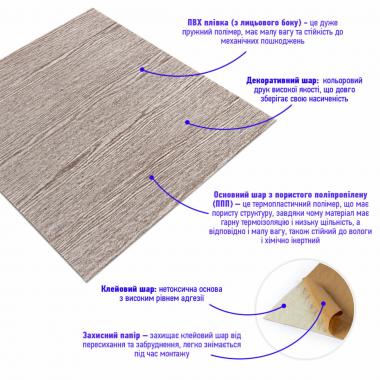 Самоклеящаяся 3D панель 700х700х4мм Мокко дерево (98) SW-00001464