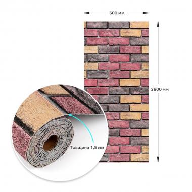 Обои самоклеющиеся 2800х500х1,5мм Красный екатериновлавский кирпич (D) SW-00001944