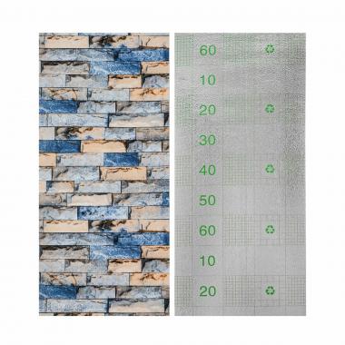 Обои самоклеющиеся 2800х500х1,5мм Сине-бежевый екатеринославский кирпич (D) SW-00001785