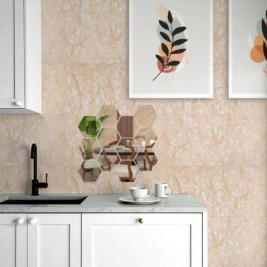 Зеркальный декор акриловый самоклеющийся 80*70мм серебро, 12шт (D) SW-00002511