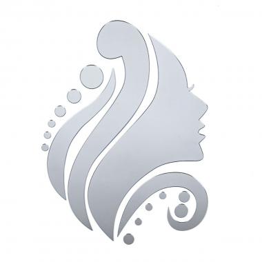 Дзеркальний декор акриловий самоклеючий Обличчя срібло,16шт (D) SW-00002504