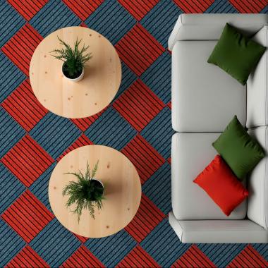 Самоклеюча плитка під ковролін бургунді 300х300х4,5мм SW-00002486