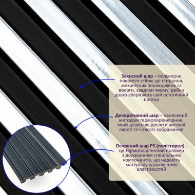 Рейка декоративная PS 2900х115х12мм Черный с серебром SW-00002133