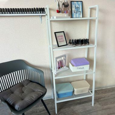 Стелаж-етажерка чотириярусний з металу 60х35х148см Білий SW-00002104