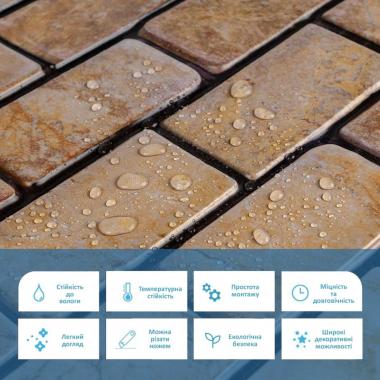 Декоративная ПВХ панель кирпич 960х480х4мм Коричневый мрамор SW-00001428