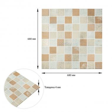 Панель стеновая 3D 680х680х4мм Мозаика бежевая SW-00002011