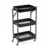 Етажерка мобільна триярусна універсальна з металу 46,5х29х77,5см Чорна SW-00002099
