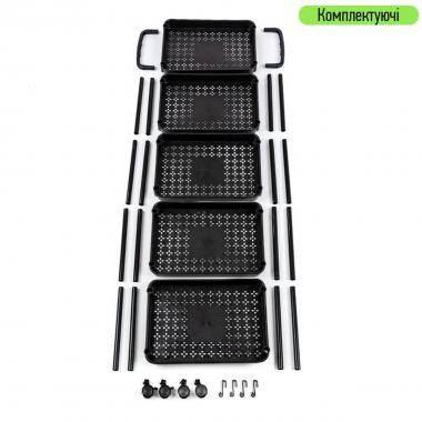 Етажерка мобільна п'ятиярусна універсальна пластикова 41х25х127см Чорна SW-00002109