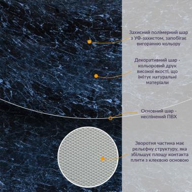 Декоративная ПВХ плита 1,22м х 2,44м х 3мм Черный мрамор SW-00001404