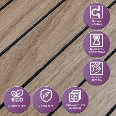 Покрытие виниловое самоклеющееся 3D Рейки в рулоне Тик Ореховый 600х2900х3мм SW-00002906