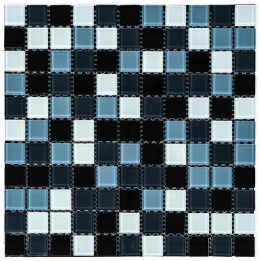 Мозаика из декоративного стекла 298х298х4,5мм Чёрно-серая SW-00002369
