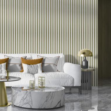 Рейка декоративная PS 2900х115х12мм Под белую кожу с золотом SW-00002130