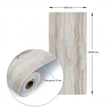 Самоклеюча вінілова плитка в рулоні 600х3000х2мм Перламутровий мармур Глянсова SW-00001283