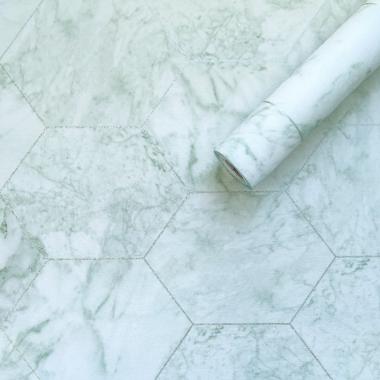 Самоклеюча плівка 0,45х10м х 0,07мм Нефритовий мармур срібні соти SW-00001215