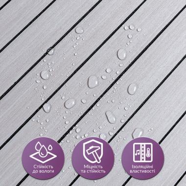 Покрытие виниловое самоклеющееся 3D рейки 600х600х2,8мм Кедр серебряный SW-00002198