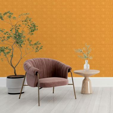 3D панель самоклеюча 700х770х5мм цегла Золото (011-5) SW-00000147